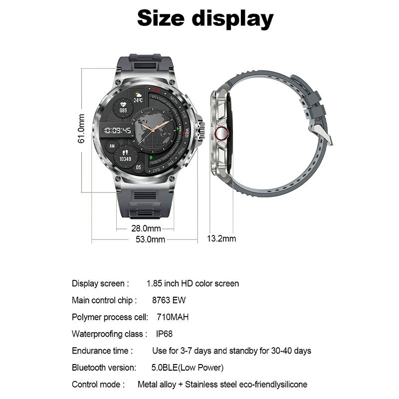 2024 New GPS Track Smart Watch Men 1.85-Inch Ultra HD AMOLED Screen 710 Mah Battery Bluetooth Call SmartWatches