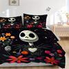 3pcs Jack and Flower Bedding Set Includes Quilt Cover and Pillowcases, Suitable for All Seasons B050