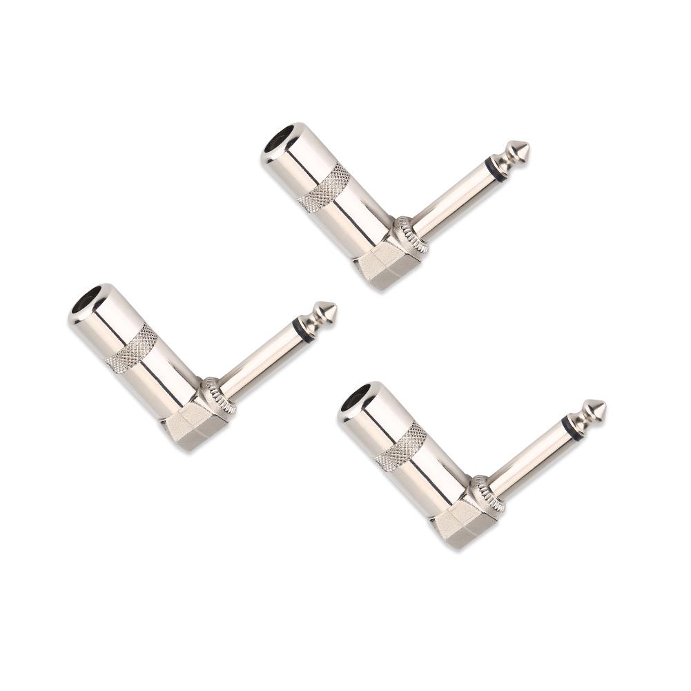 3Pcs 6.3mm 1 4inch L Type Instrument Audio Microphone Cable Connector Right Angle Plug Jack