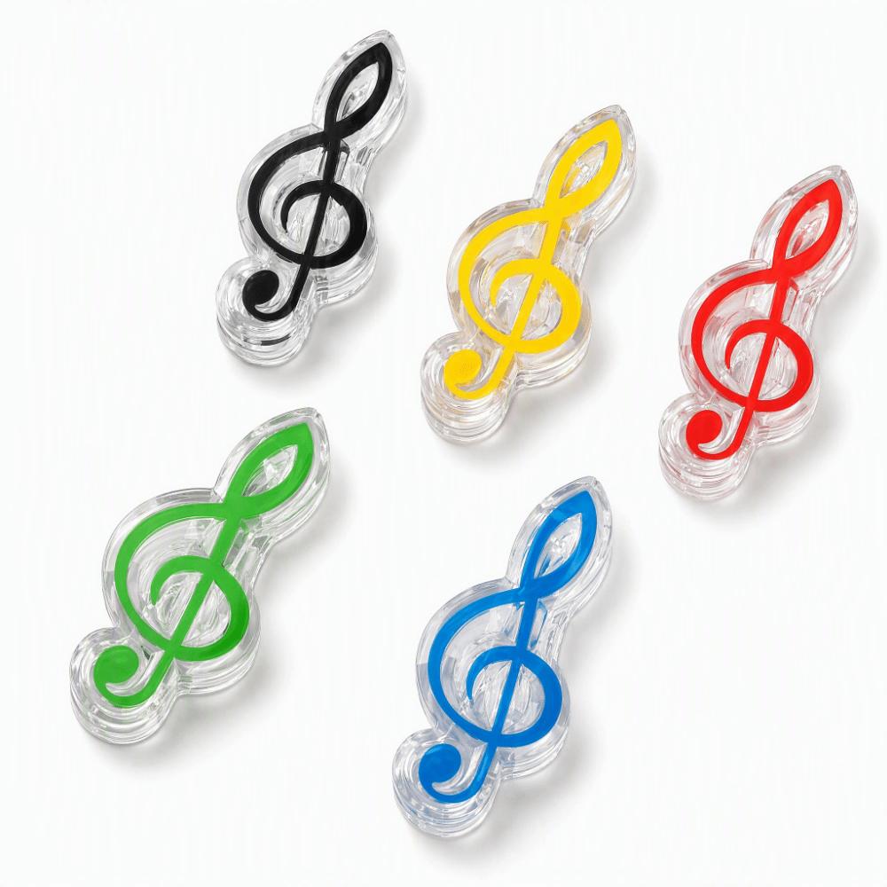 5PCS Mixed Color Piano Book Clips ABS Treble Clef Clips Music Note Clips  For Sheet Music Reading