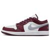 Air 1 Low Rouge Bois de Cerisier Sneakers Homme Blanc Gris Ciment 553558-615