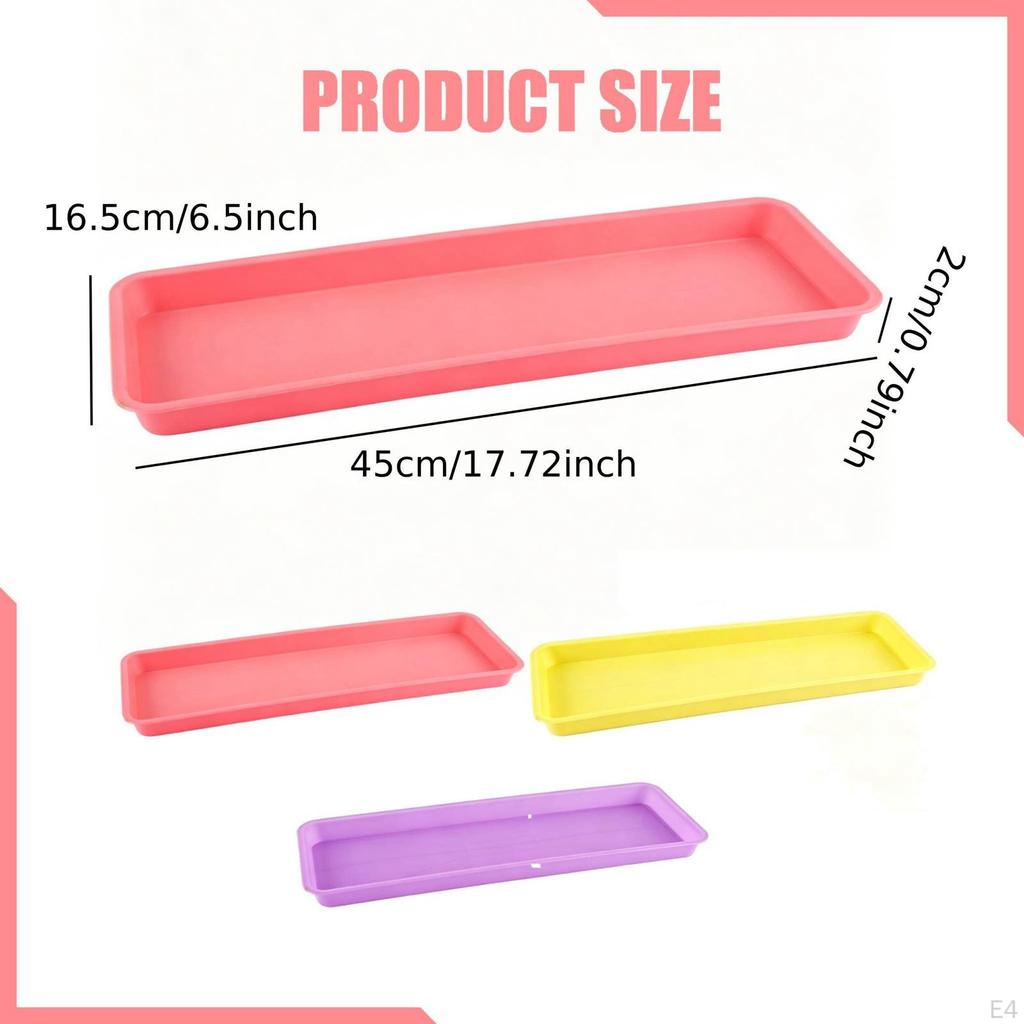 5 Pieces Planter Saucers Flowerpots Trays Rectangular Plant Drain Drip for