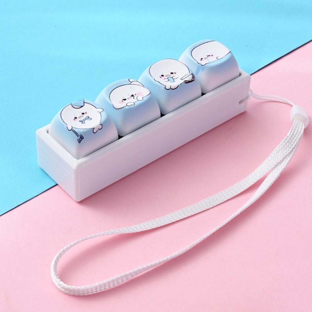 Mini Keycap Keycap Fidget Keychain 4 Keys Finger Button Press Toy Keychain Keychain Accessories