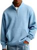 Men's American-Style Zipper Waffle Knit Hoodie - Solid Color, Loose Fit