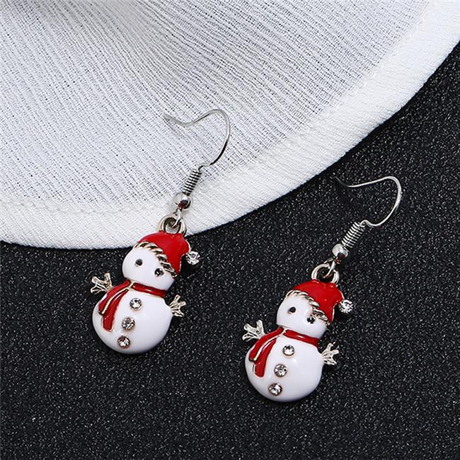 Home Supplies Christmas Snowman Earrings Drop Dangle Cartoon Gift Jewelry for Women Girls Party Acce