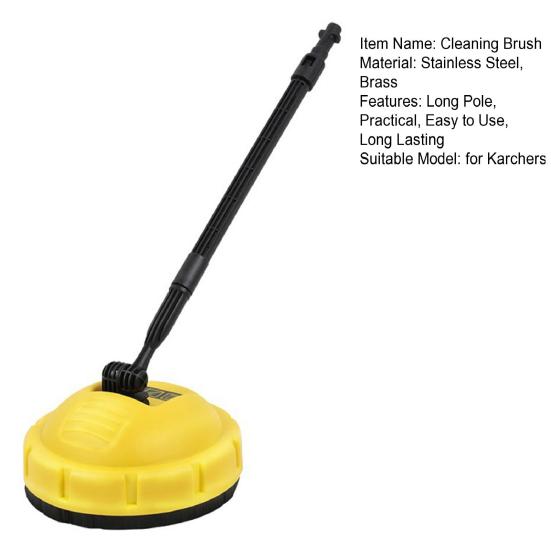 Patio Cleaner Attachment Pressure Washer Accessories with Long Handle Dirt Removal Cleaning Brush Patio Cleaner Head for Karchers