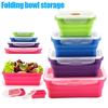 Boîte à Bento en Silicone, bol à déjeuner pliant, conteneur de stockage des aliments, boîtes de table