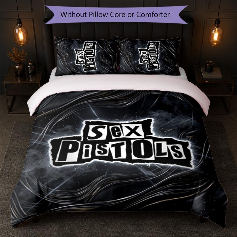 Sex Pistols Print 3Pcs Bedding Set Duvet Cover With Two Pillowcases Soft Bed Linen For Household Bedroom