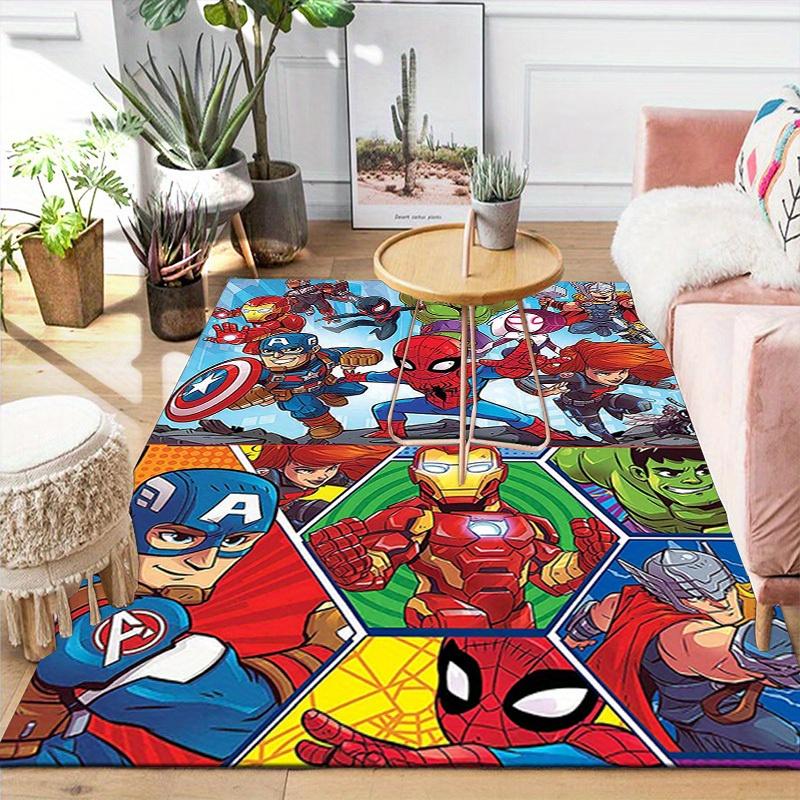 1ks Koberček Marvel Avengers Super hrdinovia, Protišmyková podložka na podlahu, Dizajn s kreslenými postavičkami, Mäkký zamat, Dekorácia izby, Umývateľný