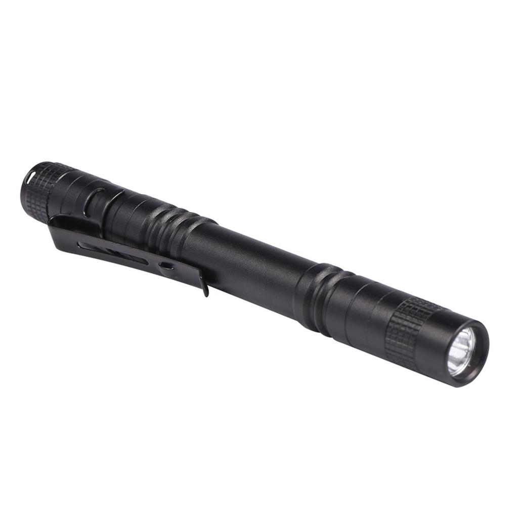 Mini Portable LED Pen Clip Pocket Flashlight High Bright Light Torch Lamp Battery Powered