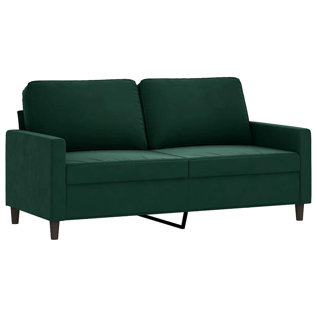 2 Seater Sofa Dark Green 140 cm Velvet