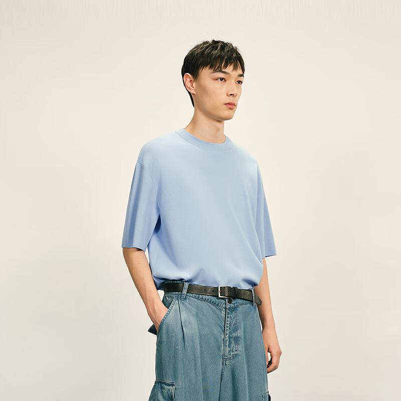 CROQUIS Men's Loose Fit Round Neck Short-Sleeve Knit Top