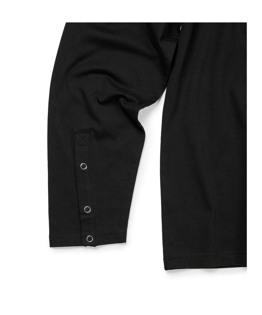 ETCE (Base) Snap Sleeve Henley Neck Tee (Black)