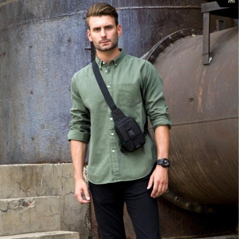 Tactical Chest Bag Military Trekking Pack EDC Sports Bag Shoulder Bag Crossbody Pack Assault Pouch for Hiking Cycling Campinga
