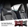 CMK1 Car Leather Seat Headrest Neck Pillow Head Cushioning For Grand Cherokee Wrangler JK Gladiator Compass Renegade Wagoneer