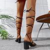 Mode 2025 Neue Damenschuhe Schnürsandalen Damen Mode Offene Zehen Übergröße Lässige Sandalen Damen Bestseller Römische Sandalen mit Absatz