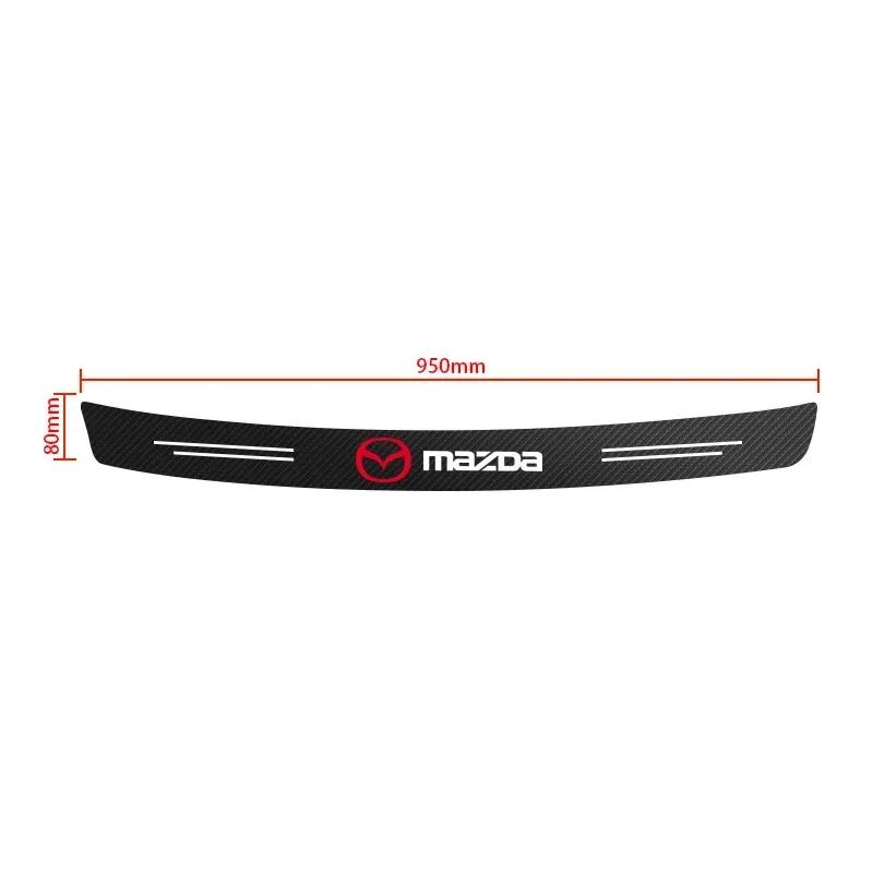 Adesivi Soglia Porta Bagagliaio in Fibra di Carbonio per Mazda 3 6 2 CX5 CX9 CX3 CX30 MPS Demio Axela Atenza MX5 Styling Auto