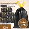 Extra Thick Tear-Free Black Drawstring Garbage Bags for Bathroom, Portable and Durable