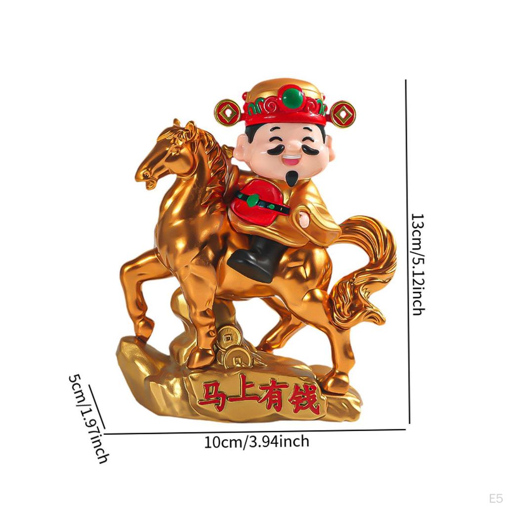 Figurine Desktop Ornament Compact God of Fortune Statue Feng Shui Figure for Bedroom Home Decoration