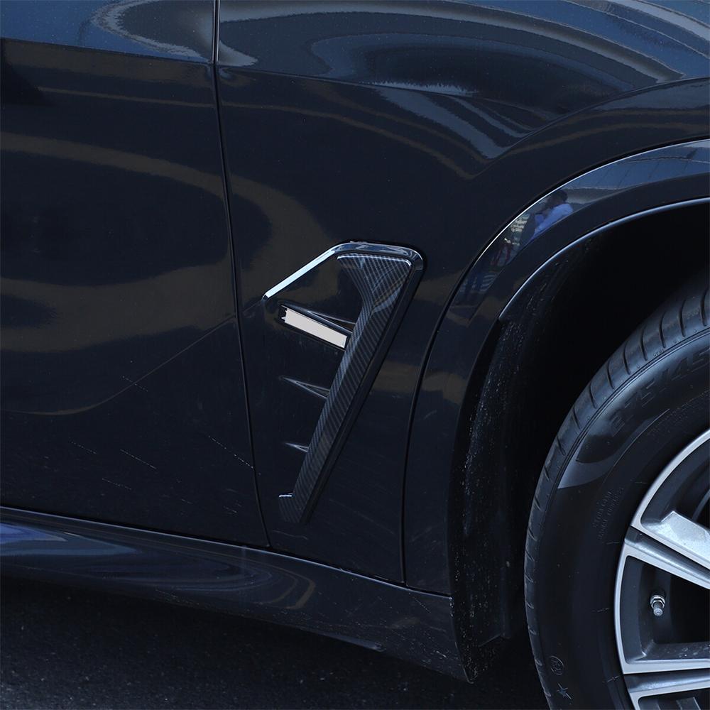 Carbon Fiber Look Side Wing Air Flow Fender Vent Covers For 2019-2022 Bmw X5 G05 X5M