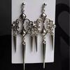 Women's Vintage Gothic Court Tassel Dangle Earrings Silver Color Goth Punk Aesthetic Fashion Jewelry Accessory