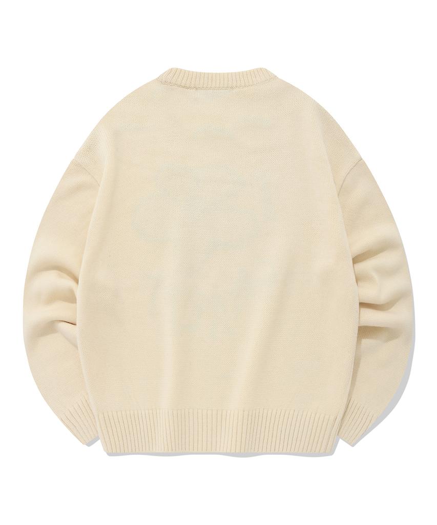 FALLETT [22Fw] Drawing Flower Knit Ivory