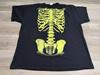 T-shirt Scheletro Gabbia Toracica Ossa al Neon Mall Goth Maglietta Nera Manica Corta Taglia 2XL