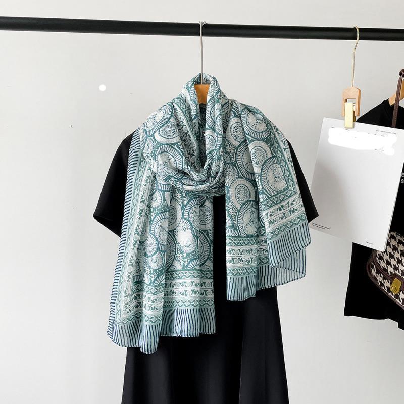 185 * 85cm Summer Women'S New Medium To Long Scarf Shawl Breathable Sunscreen Fashionable Versatile Premium Silk Scarf