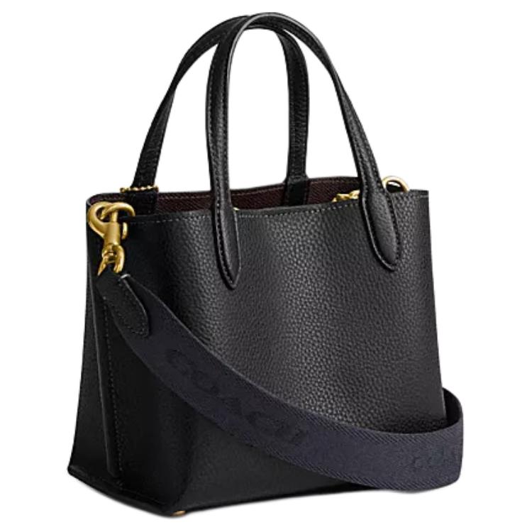 Coach Willow 18 Brand Logo Detachable Shoulder Strap Pebbled Leather Tote Bag Shopping Bag Shoulder Crossbody Handbag Small Women Tote CW549-B4M2