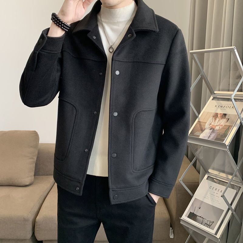 Woolen Jacket Men's Spring, Autumn and Winter New Korean Style Trendy Winter Short Woolen Jacket Men