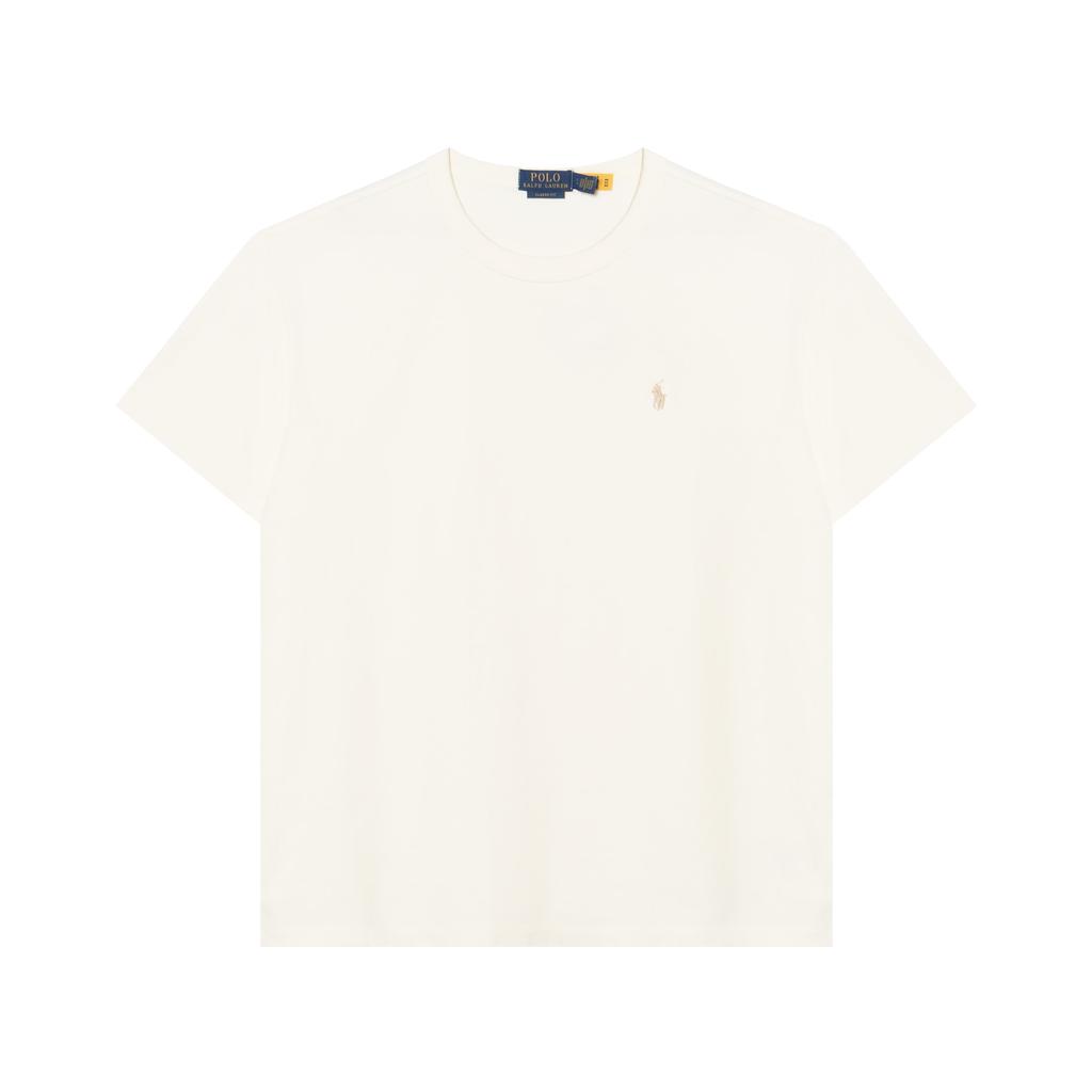 Polo Ralph Lauren Solid Color Crew Neck Short Sleeve T-Shirt Men Tops Light-Brown 710916698-003