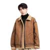 Men's Coat Autumn and Winter Extra Thick Suede and Fleece Jacket for Men Warm and Trendy Zipper Jacket with Thickened Lining