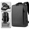 Ultra-thin Laptop Backpack with USB Charing Port High-capacity Business Men Bag Solid Color Waterproof Slim Back Pack