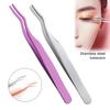 Eyelash Tweezers Mini Auxiliary Clamp Stainless Steel Eyelash Extension Curler Nipper Makeup Tools