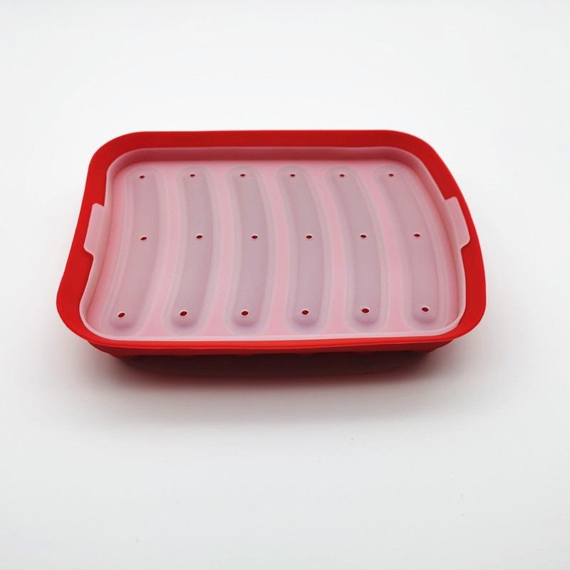 Sausage Maker Mould 6 Cavity Silicone DIY Ham Hot Dog Making Moulds With Lid Kitchen Household Sausages Cake Baking Tools Molds