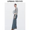 UR Women's Casual Lace-Trim Washed Flare Denim Jeans
