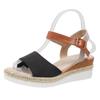 Women's Large Size Slope Heel Sandals Shoes Summer Casual Canvas Breathable Thick Bottomed Beach Sandals 35-43