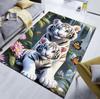 Wohnzimmerteppich Wald Weißer Tiger Mutter & Junges Heilender Teppich Rutschfest Leicht zu Reinigen Natur Heilung Personalisierte Heimdeko Matte