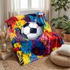 Soccer Ball Artwork Theme Blanket Lightweight Warm Flannel Blanket Decorative Throw Blanket for Home Decoration
