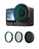 TELESIN 3-Pack Lens Filter Set for DJI Osmo Action 6: CPL + VND 2-32 Variable ND + UV - Snap-On - Polarized & Adjustable Neutral Density & UV Protecti