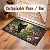 Covor de podea din catifea de cristal cu tematică Pădure de ciuperci, covor cald personalizat cu nume/text, decorațiune pentru casă
