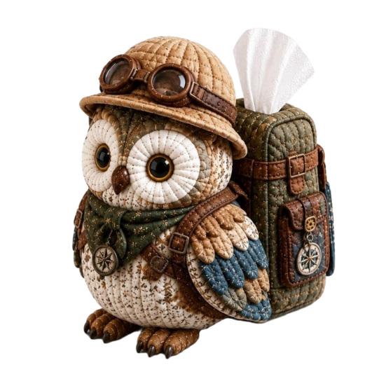 Yousheng DIY Tissue Box Cover Kit, Owl Shape, Soft Textures Patchwork Sewing Kit, Handmade DIY Sewing Kit, for Handicraft Enthusiast