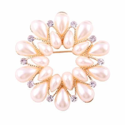Fashion Pearl Hundred Wreath Brooch Corsage Flower Corsage Female Exquisite Ethnic Style Hypoallergenic Luxury Enamel Brooch Long-Lasting Color Gift