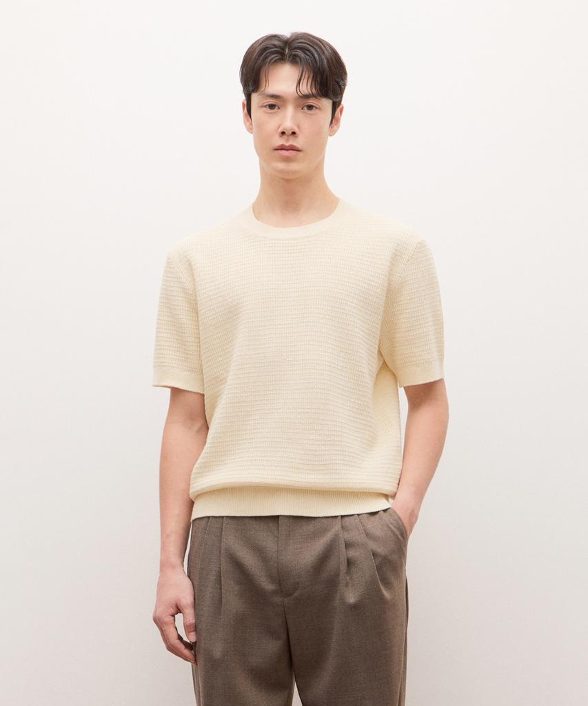 Jilseutyueoteunyuyogmaen Paper Blend Crewneck Knit - Vanilla (Jnsw6B407Y1)