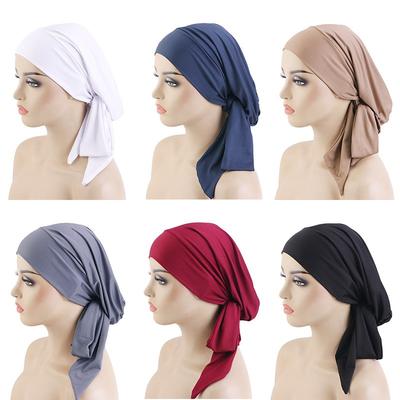 New Headscarves Ladies Hijab Hair Turban Chemo Cancer Head Scarf Bottom Cloth Headscarf Women Turban for Ladies Female Turban
