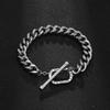 New Bracelet Silver European And American Titanium Steel Emperor Chain Domineering Men 'S Back Fastening Bracelet