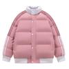 Three-stripe Contrasting Color Cotton Coat for Men and Women, New Winter Style Thickened Warm Stand-up Collar Windproof Cotton Jacket