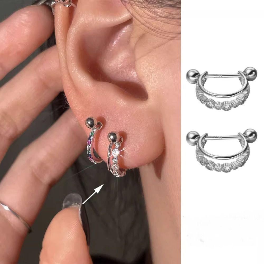 Piercing Jewelry CZ Earrings Jewelry Accessories Cartilage Helix Screw Back Earrings