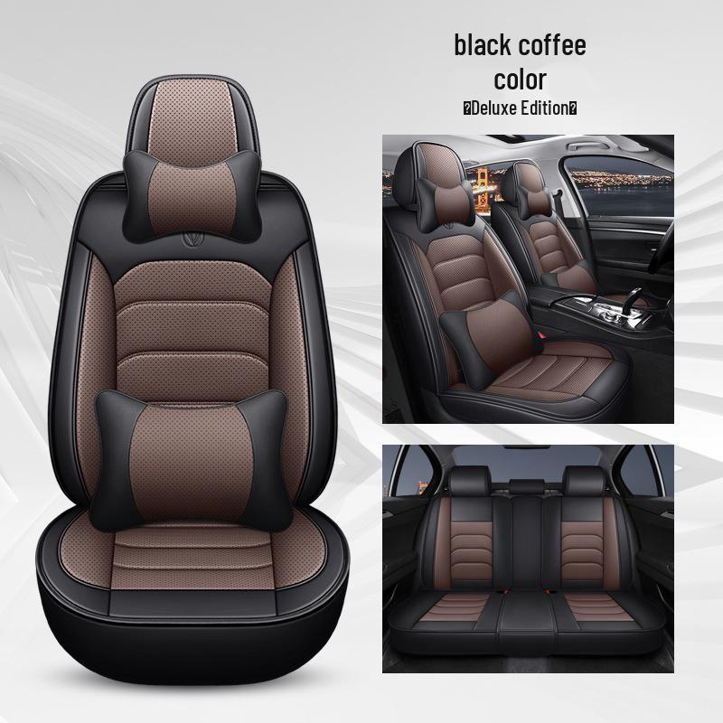 Cuscino per Sedile Auto in Pelle Nappa – Cinque Posti, Copertura Completa, Quattro Stagioni, Pronto per l'Estate