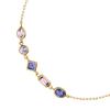 Spring New Arrival Japanese Retro Style S925 Silver Plated 14k Gold Cordierite Amethyst Tanzanite Zirconium Bracelet